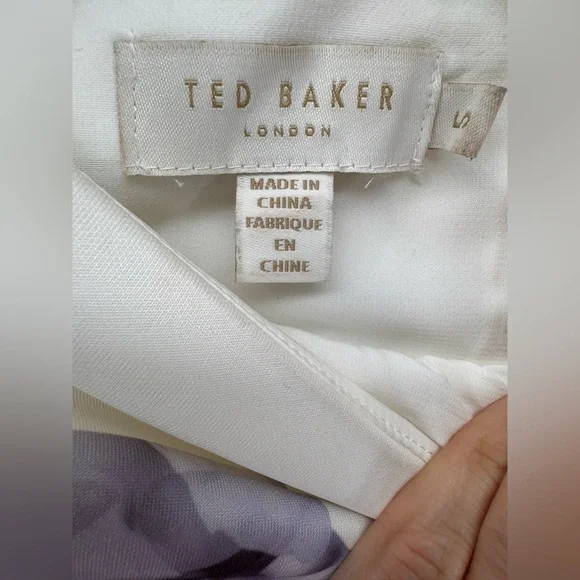 Ted Baker Sadie White Floral Off Shoulder Midi Pencil Dress - Picture 5 of 8